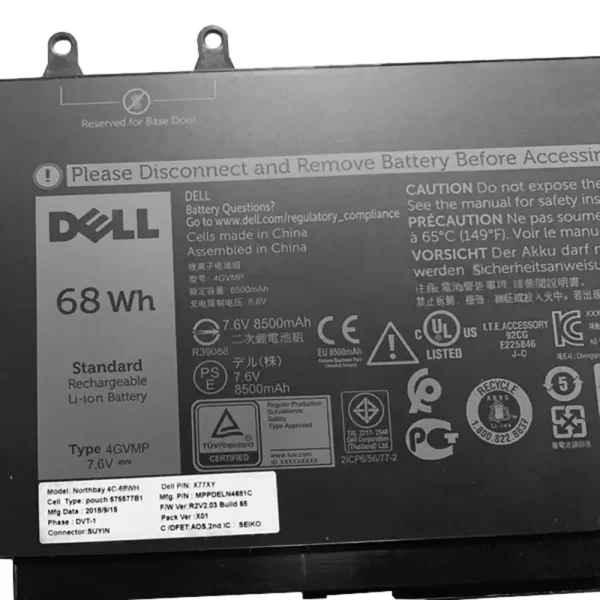 Laptop akkumulátort az DELL 4GVMP - Image 3