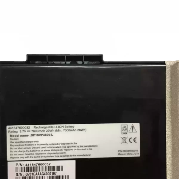 Laptop akkumulátort az Getac BP1S2P3800-L,441847600032 - Image 3