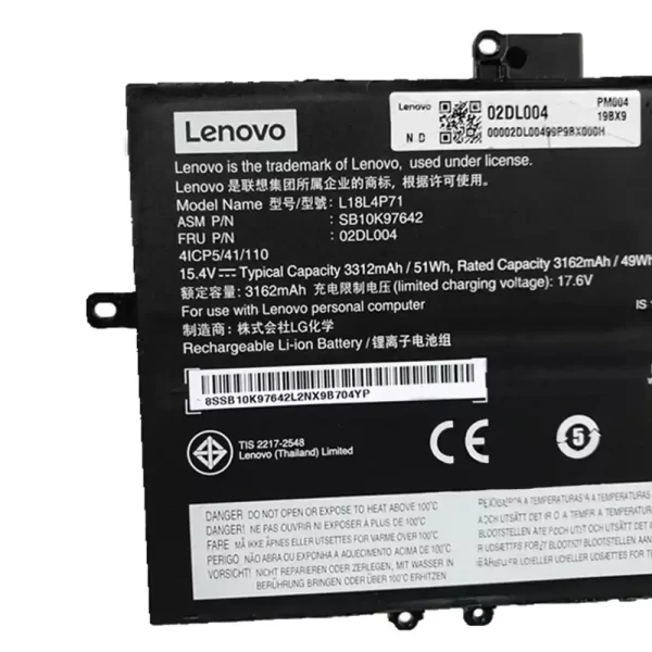 Laptop akkumulátort az LENOVO L18L4P71 02DL004 SB10K976442 - Image 3