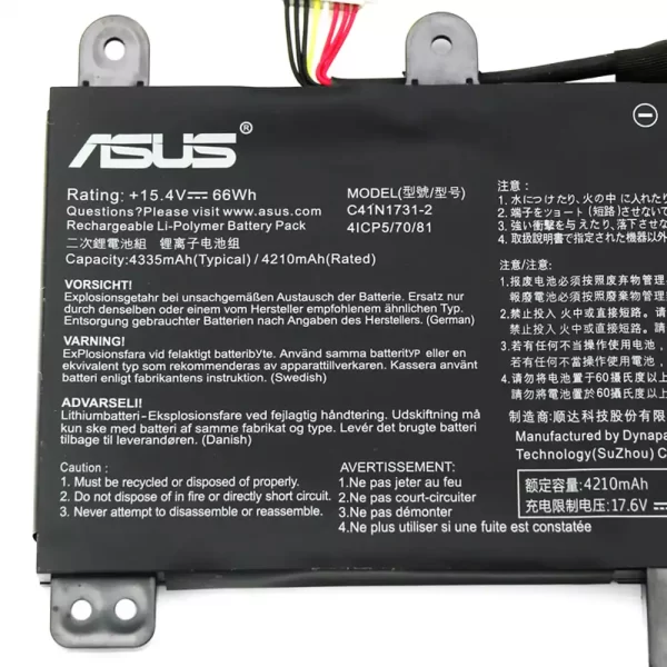 Laptop akkumulátort az ASUS C41N1731-2 - Image 3