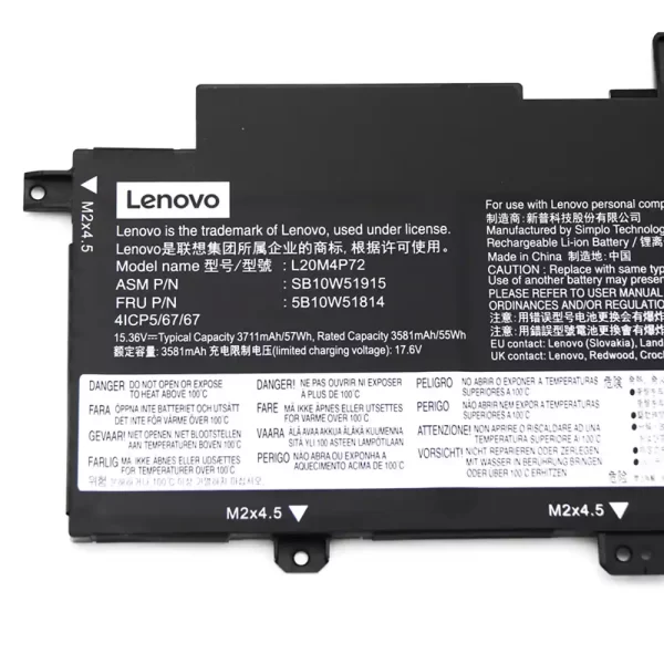 Laptop akkumulátort az LENOVO L20M4P72 L20L4P72 L20C4P72 L20D4P72 - Image 3