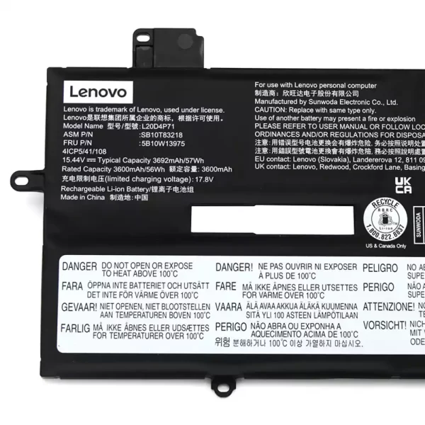 Laptop akkumulátort az LENOVO SB10T83215 SB10T83216 SB10T83217 SB10T83218 5B10W13972 5B10W13973 5B10W13974 5B10W13975 - Image 3