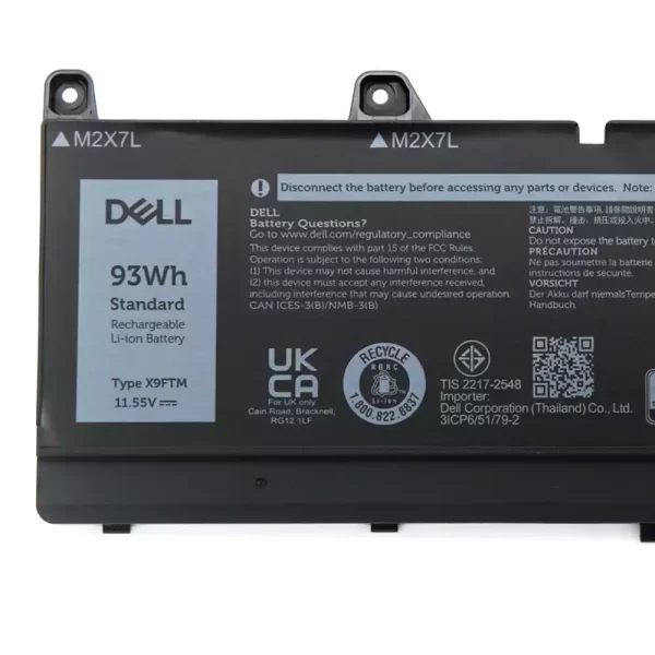 Laptop akkumulátort az DELL X9FTM - Image 3