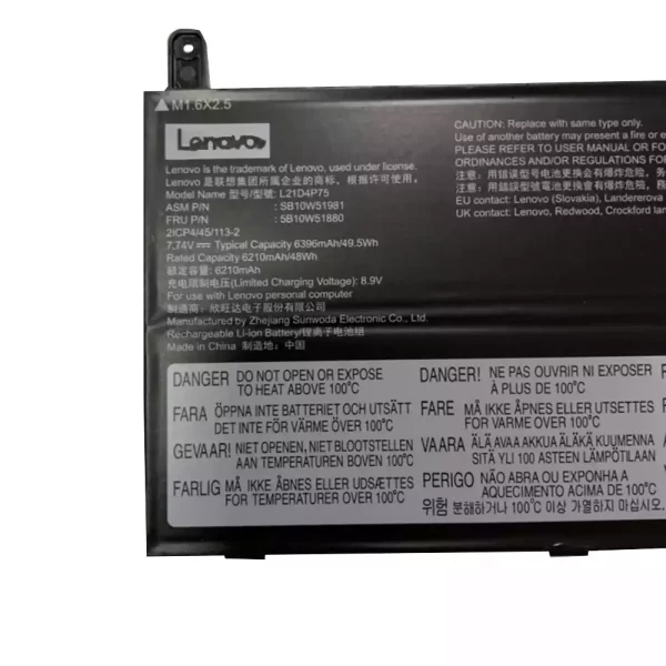 Laptop akkumulátort az LENOVO L21D4P75 5B10W51880 SB10W51981 - Image 2
