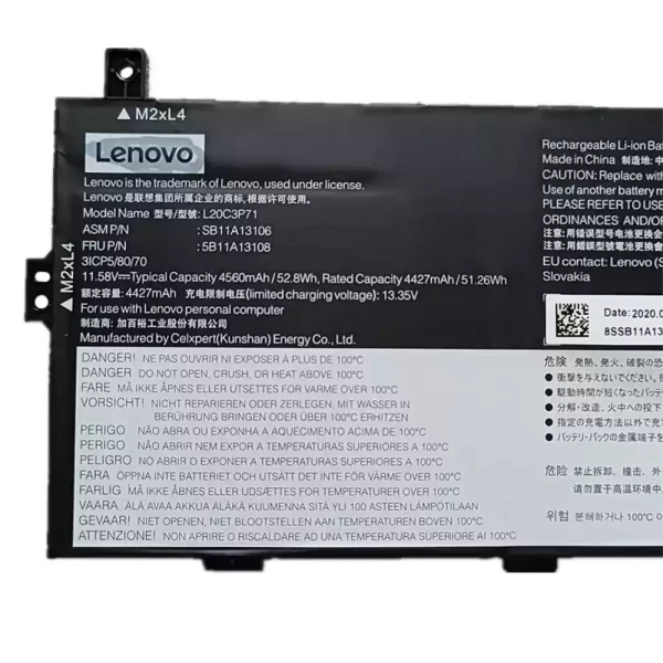Laptop akkumulátort az LENOVO L20M3P71 L20L3P71 L20C3P71 L20D3P71 - Image 3