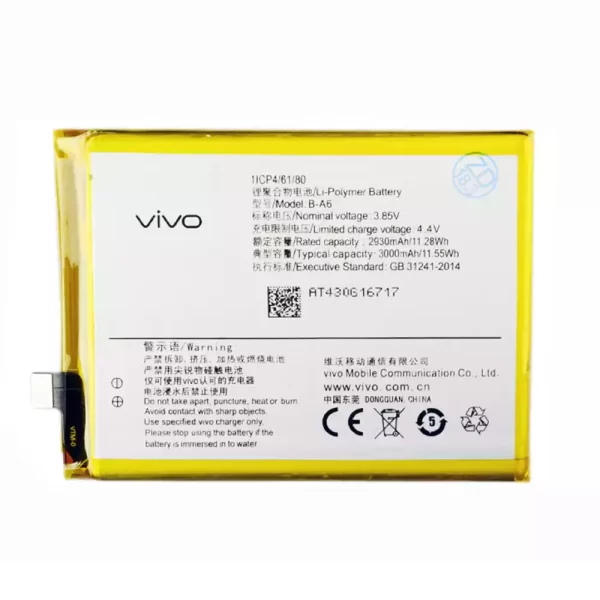 Mobiltelefon akkumulátort B-A6 alkalmas VIVO X7