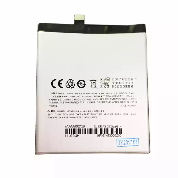 Mobiltelefon akkumulátort BA02 alkalmas MEIZU Noblue E1