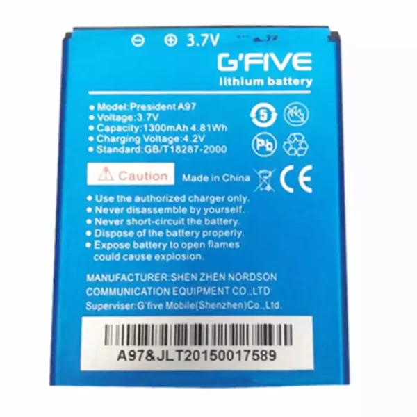 Mobiltelefon akkumulátort alkalmas GFIVE president A97