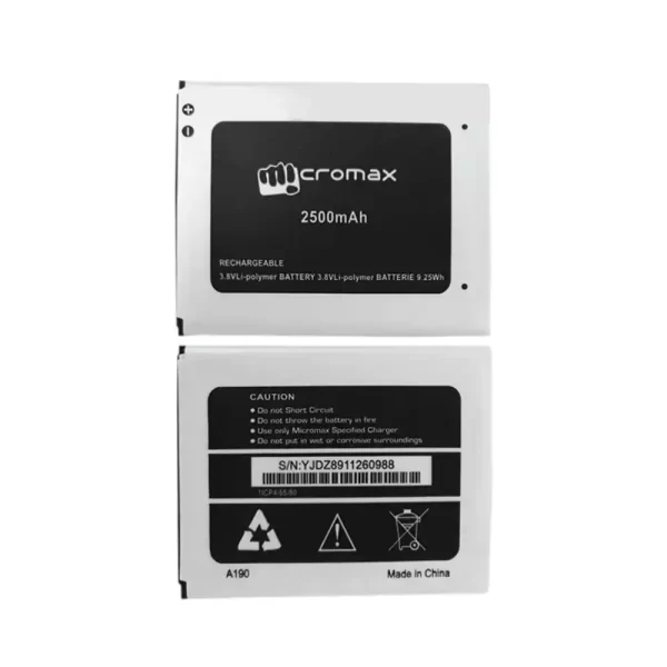 Mobiltelefon akkumulátort alkalmas Micromax A190