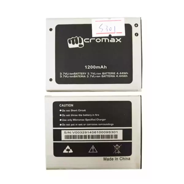 Mobiltelefon akkumulátort alkalmas Micromax S301