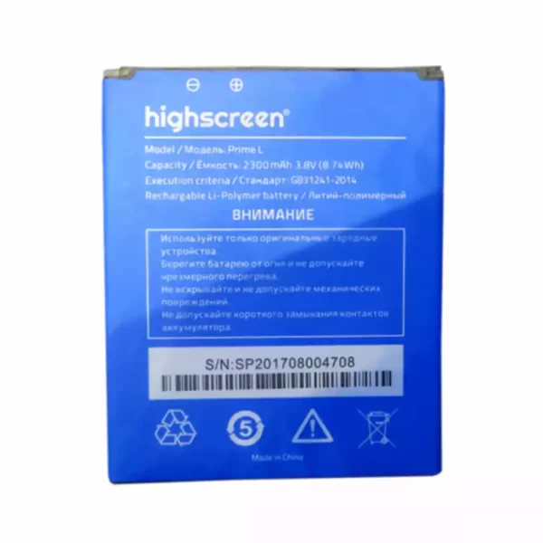 Mobiltelefon akkumulátort alkalmas Highscreen PRIME L