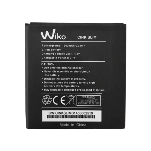 Mobiltelefon akkumulátort alkalmas Wiko Cink Slim