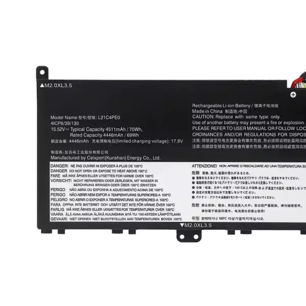 Laptop akkumulátort az Lenovo L21C4PE0 L21D4PE0 L21M4PE0 L21M4PC7 L21C4PC7 L21C4PC4 - Image 3
