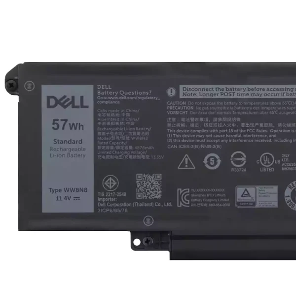 Laptop akkumulátort az DELL WW8N8 66DWX - Image 3