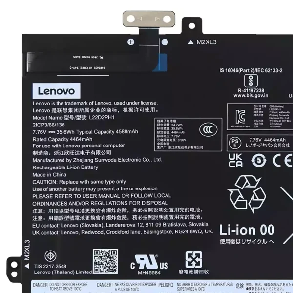Laptop akkumulátort az LENOVO L22B2PH1 L22D2PH1 - Image 3