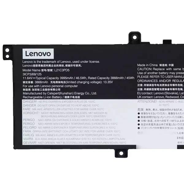 Laptop akkumulátort az LENOVO L21C3PD5 L21L3PD5 L21M3PD5 - Image 3