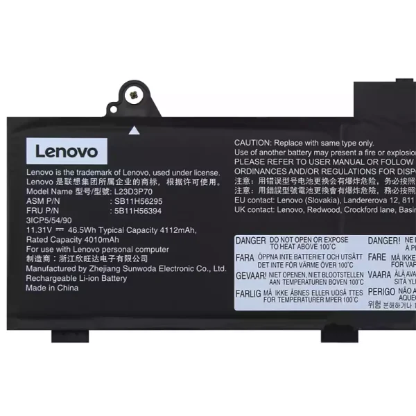 Laptop akkumulátort az Lenovo L23D3P70 L23X3P70 L23M3P70 - Image 3