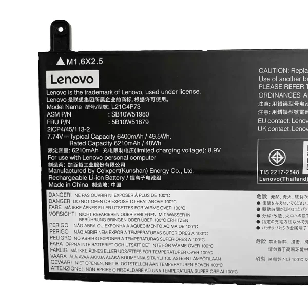 Laptop akkumulátort az LENOVO L21M4P73 L21C4P73 - Image 2