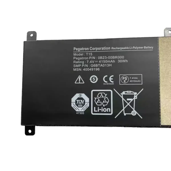 Laptop akkumulátort az 0B23-00BR000 G6BTA013H T15 - Image 2