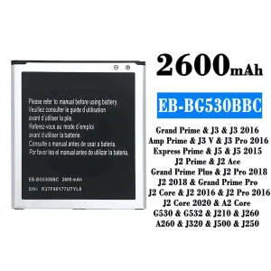 Mobiltelefon akkumulátort EB-BG530BBC alkalmas Samsung J3/J3 2016/J3 V/J3 Pro 2016/J5/J5 2015/J2 Ace/J2 Pro 2018/J2 2018/J2 Core/J2 2016/J2 Pro 2016/J2 Core 2020/A2 Core