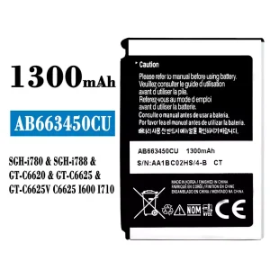 Mobiltelefon akkumulátort AB663450CU alkalmas Samsung SCH-i780/SCH-i788/FT-C6620/GT-C6625
