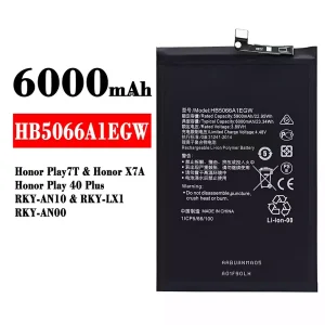 Mobiltelefon akkumulátort HB5066A1EGW alkalmas HUAWEI Honor Play 7T/ Honor X7A/Honor Play 40 Plus