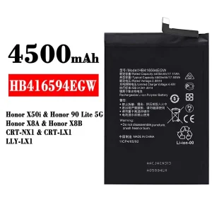 Mobiltelefon akkumulátort HB416594EGW alkalmas HUAWEI Honor X50i / Honor 90 Lite 5G /Honor X8A / Honor X8B