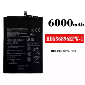 Mobiltelefon akkumulátort HB536896EFW-1 alkalmas HUAWEI NOVA Y70