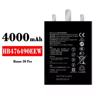 Mobiltelefon akkumulátort HB476490EEW alkalmas HUAWEI Honor 50 Pro