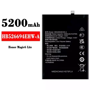 Mobiltelefon akkumulátort HB526694EHW-A alkalmas HUAWEI Honor Magic 6 Lite