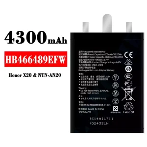 Mobiltelefon akkumulátort HB466489EFW alkalmas HUAWEI Honor X20