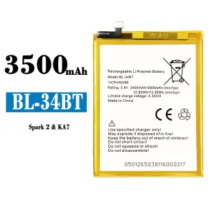 Mobiltelefon akkumulátort BL-34BT alkalmas Tecno KA7 / Spark 2