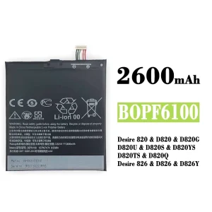 Mobiltelefon akkumulátort B0PF6100 BOPF6100 alkalmas HTC Desire 820 / D820 / D820G /  D820U /  D820S / D820YS / D820TS / D820Q / Desire 826 / D826 / D826Y