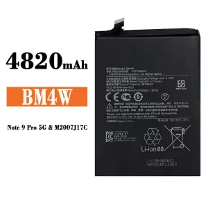 Mobiltelefon akkumulátort BM4W alkalmas Xiaomi Note 9 Pro 5G