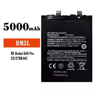 Mobiltelefon akkumulátort BM5L alkalmas Xiaomi Redmi K60 Pro