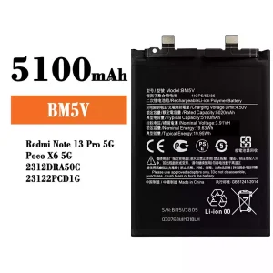 Mobiltelefon akkumulátort BM5V alkalmas Xiaomi Redmi Note 13 Pro 5G / Poco X6 5G