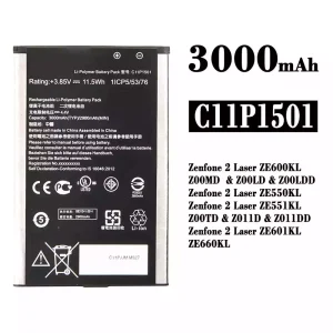 Mobiltelefon akkumulátort C11P1501 alkalmas Asus Zenfone 2 Laser ZE600KL /ZE601KL/ZE550KL / ZE551KL