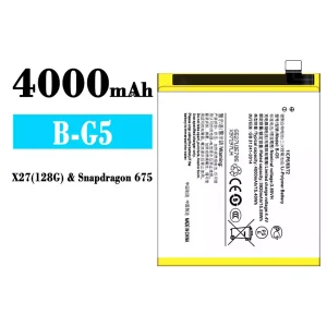 Mobiltelefon akkumulátort B-G5 alkalmas VIVO X27(128G)/ Snapdragon 675