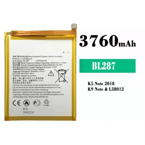 Mobiltelefon akkumulátort BL287 alkalmas Lenovo K5 Note 2018/K9 Note