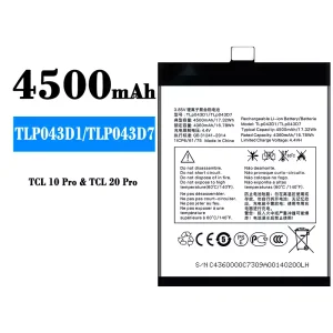 Mobiltelefon akkumulátort TLP043D1/TLP043D7 alkalmas Alcatel TCL 10 Plus/TCL 20 Plus/TCL 10 pro/TCL 20 pro