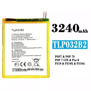 Mobiltelefon akkumulátort TLP032B2 alkalmas Alcatel POP 7/POP 7S/POP 7 LTE/Pixi 8