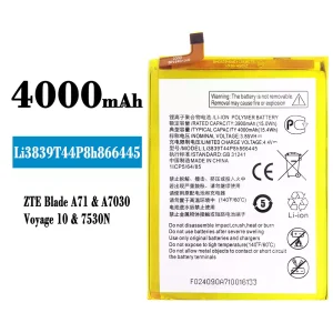 Mobiltelefon akkumulátort Li3839T44P8h866445 alkalmas ZTE Blade A71