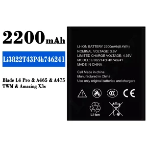 Mobiltelefon akkumulátort Li3822T43P4h746241 alkalmas ZTE Blade L4 Pro/Amazing X3s