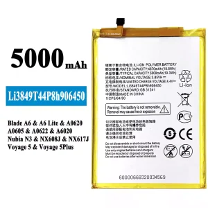 Mobiltelefon akkumulátort Li3849T44P8h906450 alkalmas ZTE Blade A6/A6 Lite/Nubia N3/Voyage 5/Voyage 5 PLUS