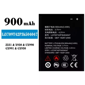 Mobiltelefon akkumulátort Li3709T42P3h504047 alkalmas ZTE Z331/X930/UX990/GX991/GX930