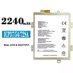 Mobiltelefon akkumulátort ICP37/54/72SA alkalmas ZTE A310
