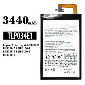 Mobiltelefon akkumulátort TLP034E1 alkalmas BlackBerry Keyone