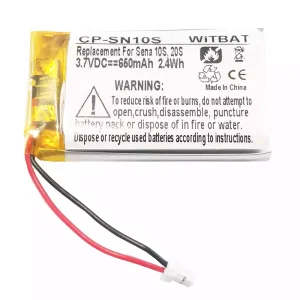 Fejhallgató akkumulátor az Sena 10S,20S,Sena 30K SP46,Sena Tufftalk Lite,Sena 10S-01,Sena 20s-01,Sena 20s evo,Sena 30K-01D,802540